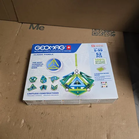 BOX OF APPROXIMATELY 15 ASSORTED TOYS AND GAMES INCLUDING GEOMAG CLASSIC PANELS , REACTION CHALLENGE AND MATCHSTICK MONKEY 