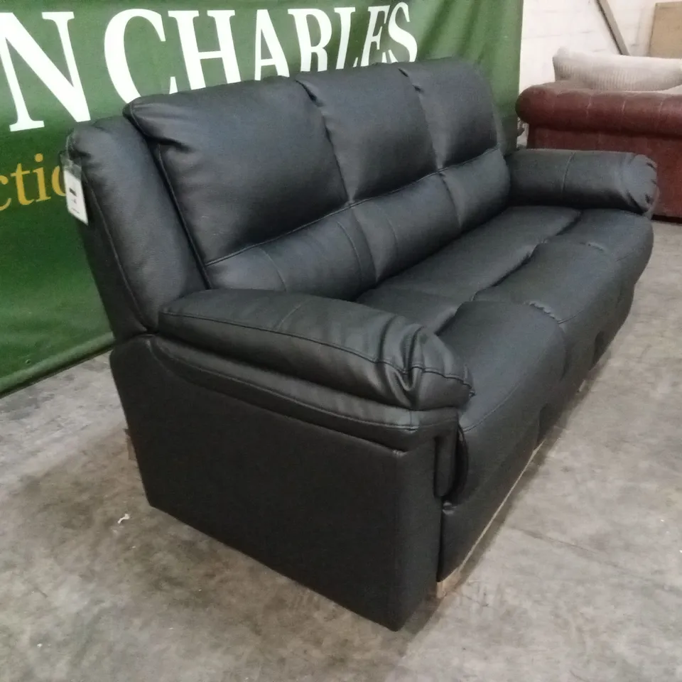 ALBION LUXURY FAUX LEATHER HIGH BACK 3 SEATER SOFA RRP £599