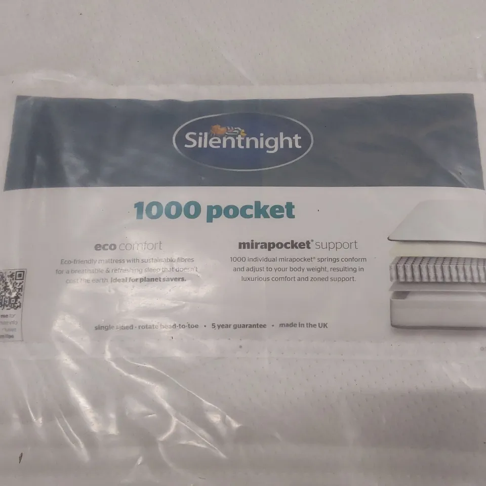 QUALITY BAGGED SILENTNIGHT ECO COMFORT POCKET SPRUNG 1000 DOUBLE 4'6" MATTRESS