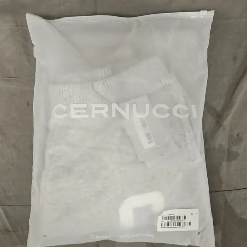 BAGGED CERNUCCI KNITTED WIDE LEG JOGGERS IN GREY SIZE LARGE