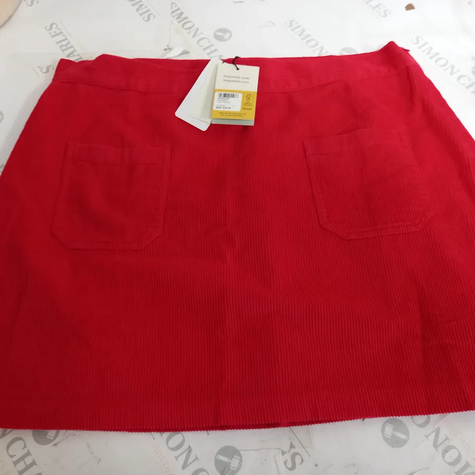 NOBODYS CHILD TRACEY MINI SKIRT IN CORD RED - 16