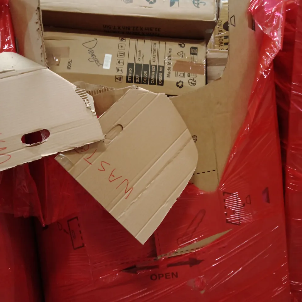 PALLET OF ASSORTED HOUSEHOLD GOODS AND PRODUCTS TO INCLUDE;COMMODE, SUITCASE, PHOTO FRAME