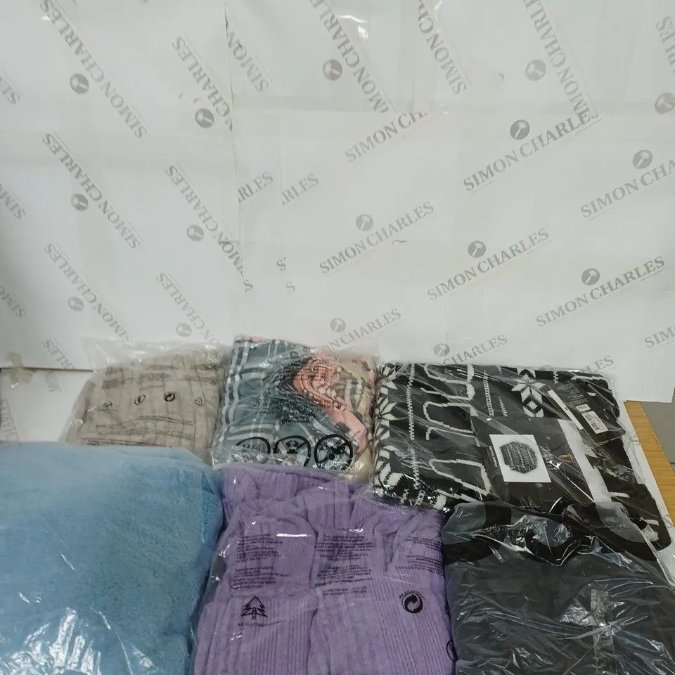 LARGE BOX OF ASSORTED CLOTHING ITEMS IN VARIOUS COLOURS AND SIZES INCLUDING TROUSERS , TOPS AND JUMPERS 