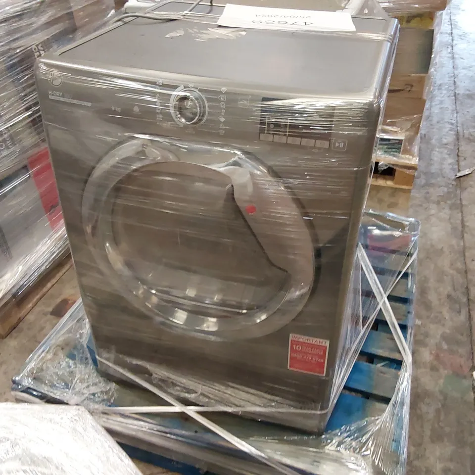 PALLET INCLUDE; HOOVER H-DRY 300 HLE 9KG TUMBLE DRYER GRAPHITE AND CANDY ULTRA HCU14102DE FREESTANDING WASHING MACHIN