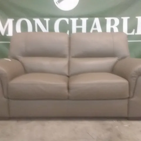 DESIGNER ITALIAN MADE VIRGILIO MUD  LEATHER 2 SEATER SOFA 