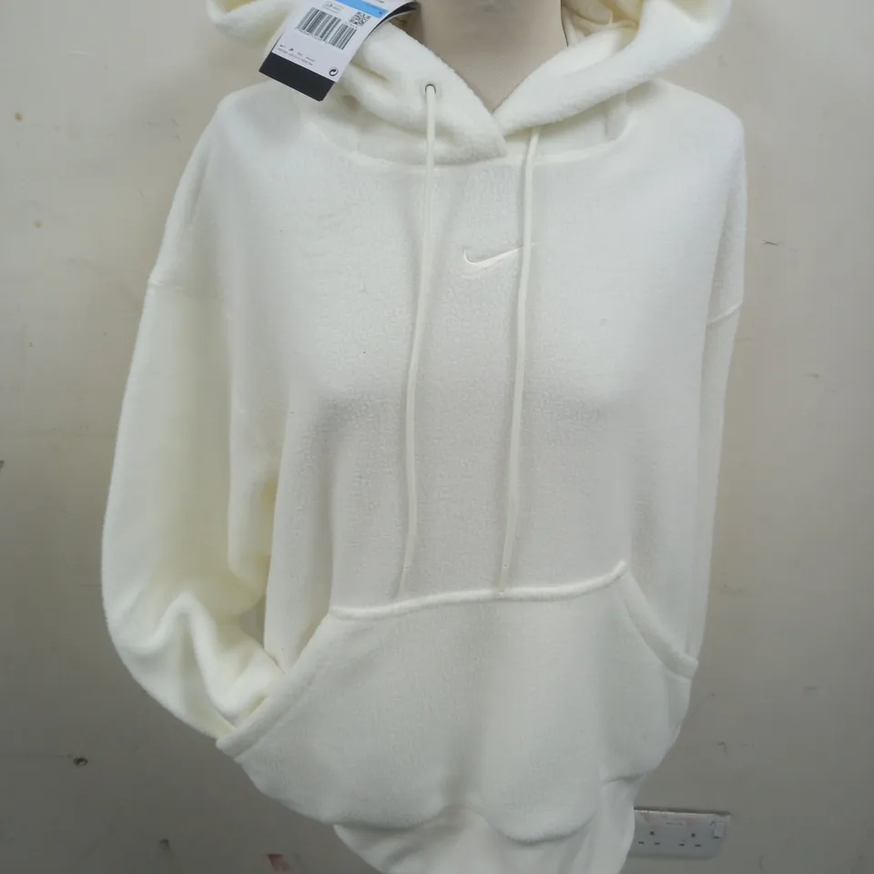 NIKE WOMENS PLUSHIE HOODIE IN WHITE - M