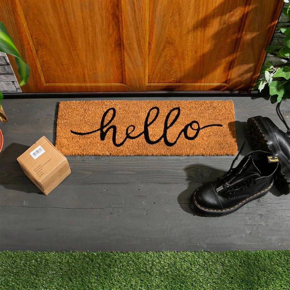 NICOLA SPRING - COIR STEP MAT - 60×20CM - HELLO 