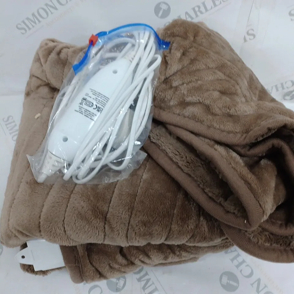 COZEE HOME HEATED BLANKET IN DARK TAUPE