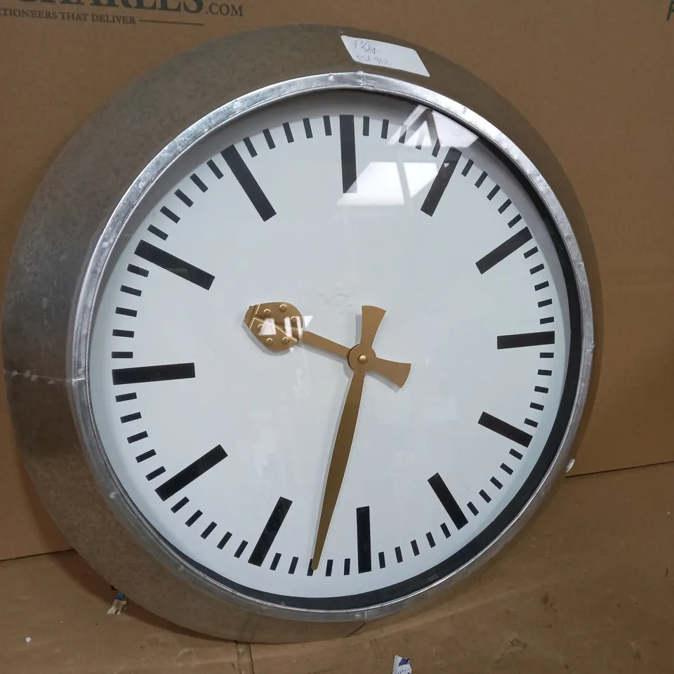 DESIGNER LARGE OUTDOOR GALVANISED STEEL CLOCK 