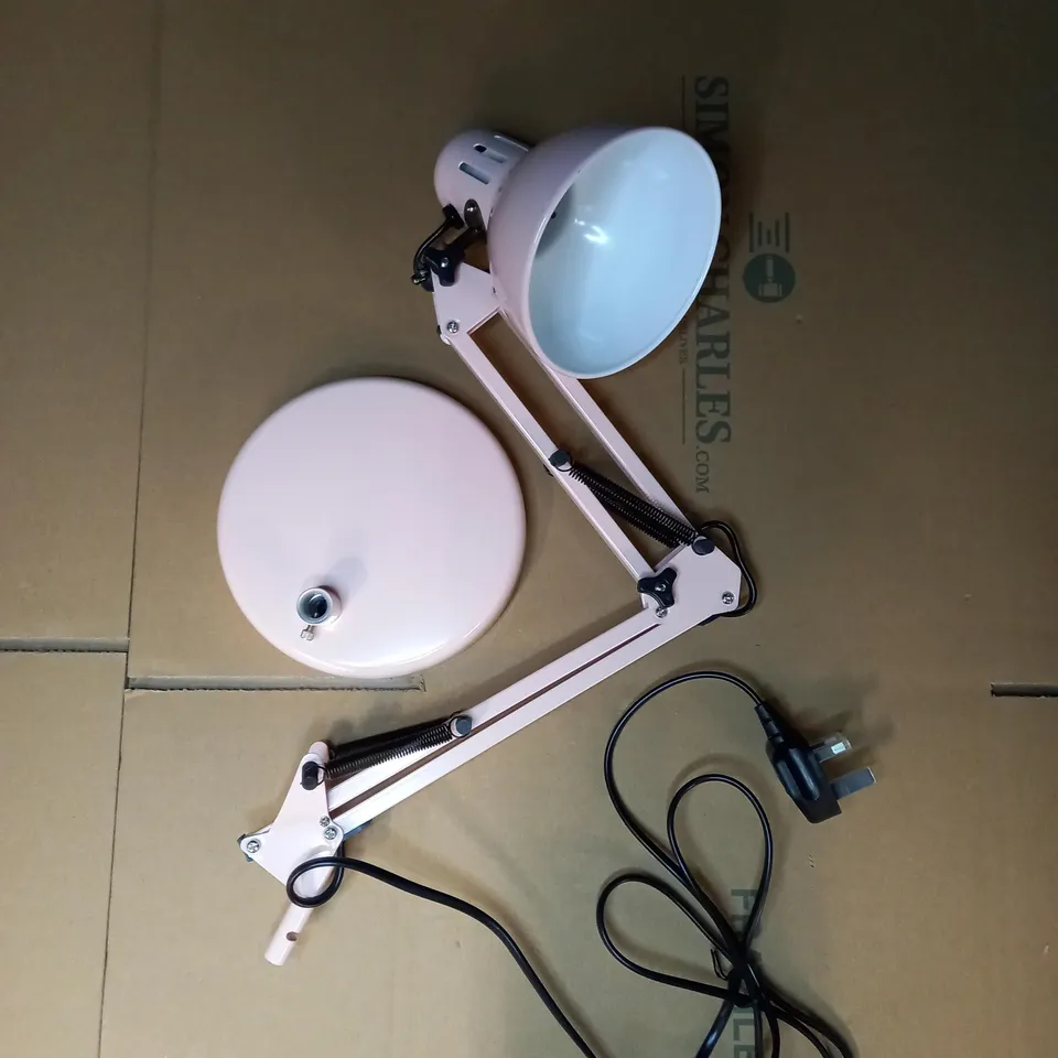 ADJUSTABLE LEVER ARM TABLE LAMP - PINK