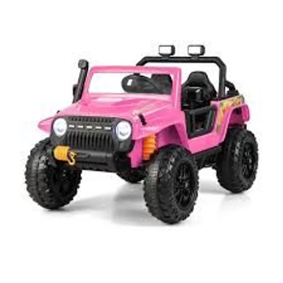 BOXED COSTWAY 12V KIDS ELECTRIC RIDE ON CAR WITH MUSIC AND LED LIGHTS - PINK