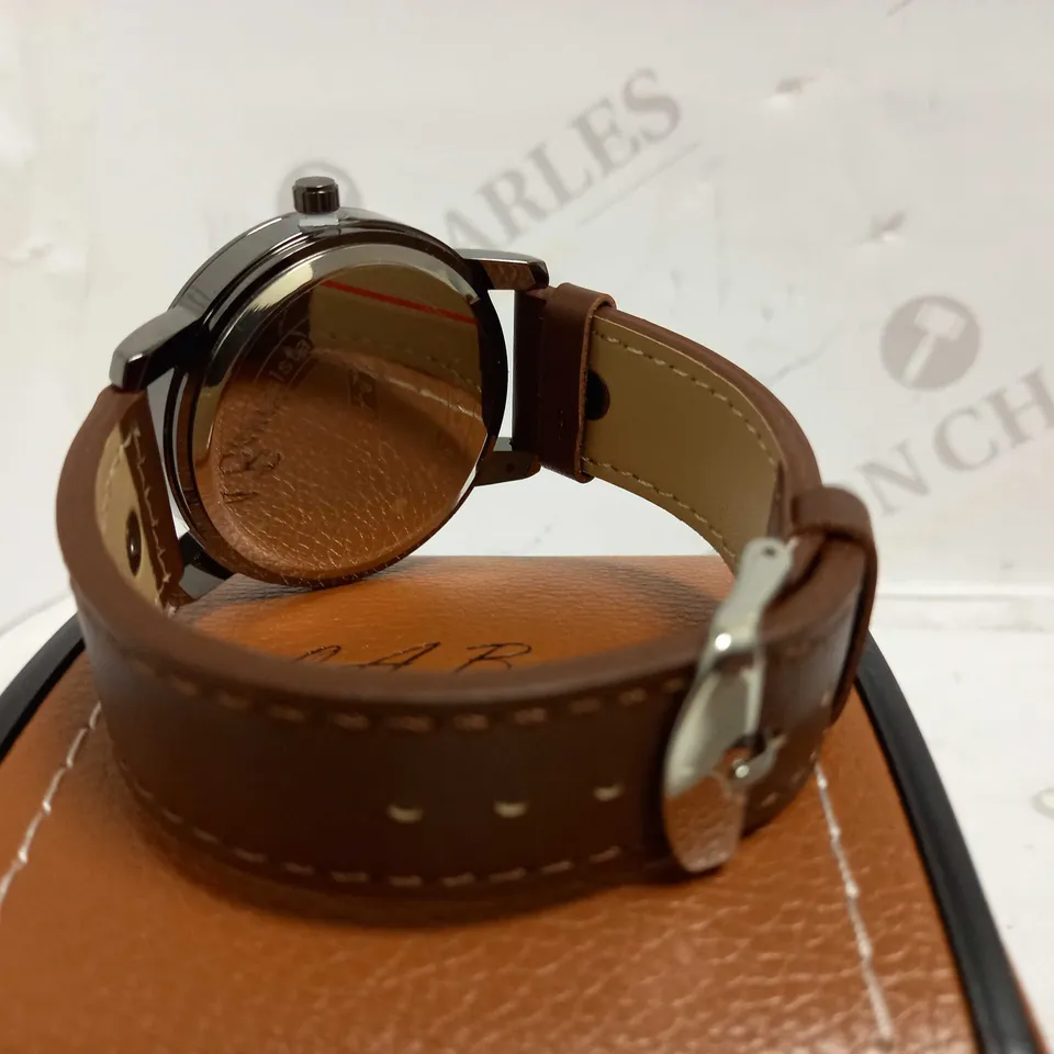 LA BANUS COFFEE COLOUR LEATHER STRAP WRISTWATCH  RRP £500
