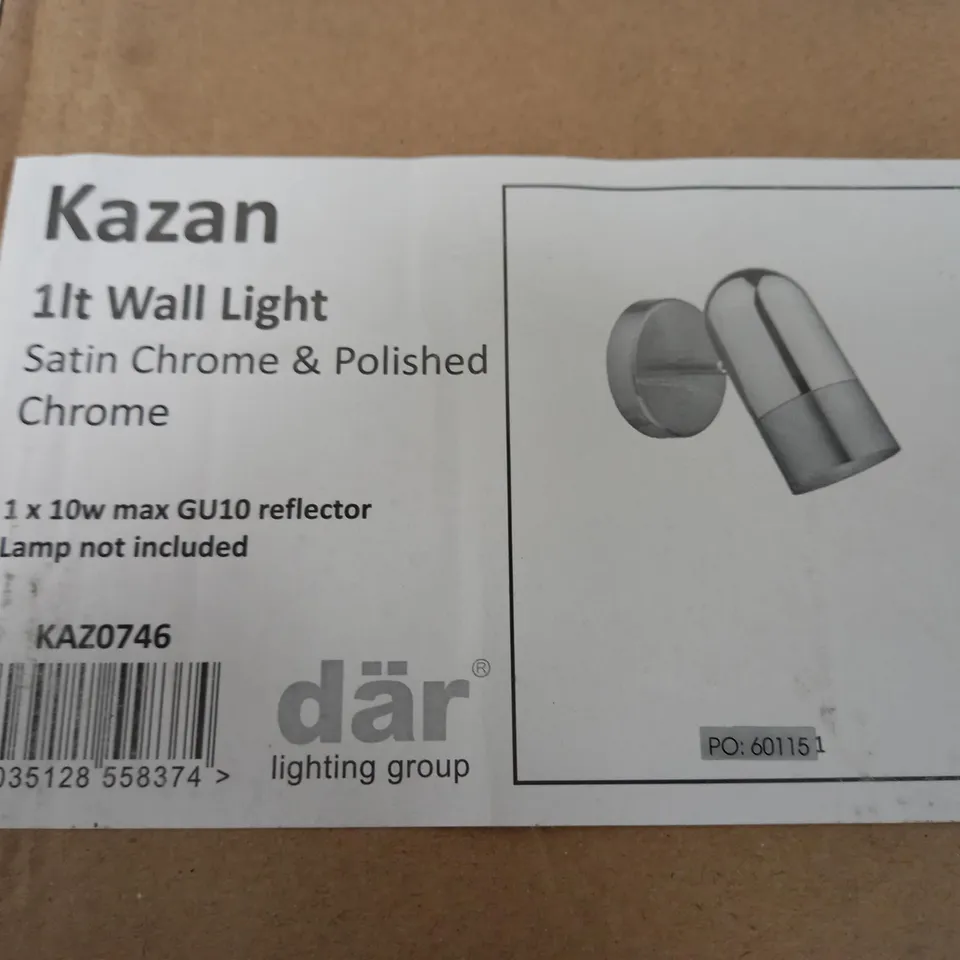 DAR LIGHTING KAZAN 1-LAMP WALL LIGHT IN CHROME