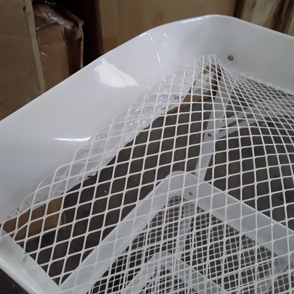 BOXED 3 TIER FOLDABLE METAL MESH STORAGE RACK - WHITE 