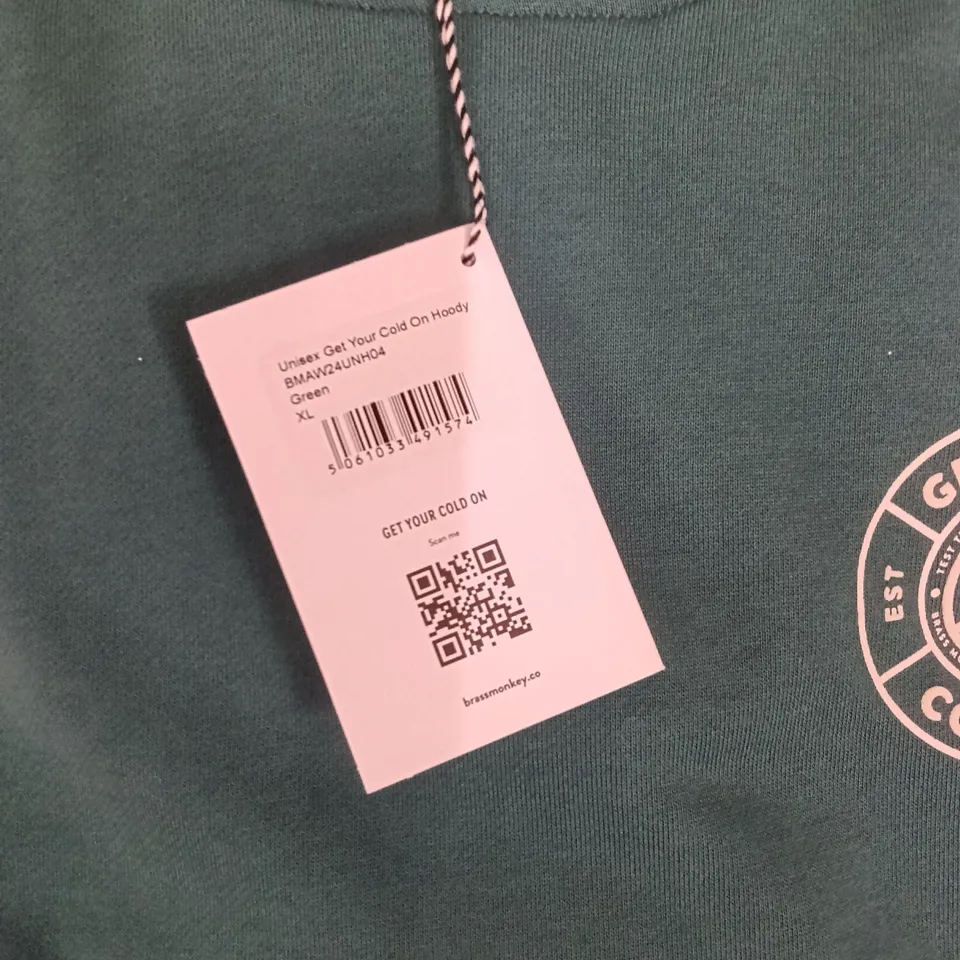 BRAND NEW BRASS MONKEY HOODIES - GREEN SIZE XL APPROXIMATELY 6