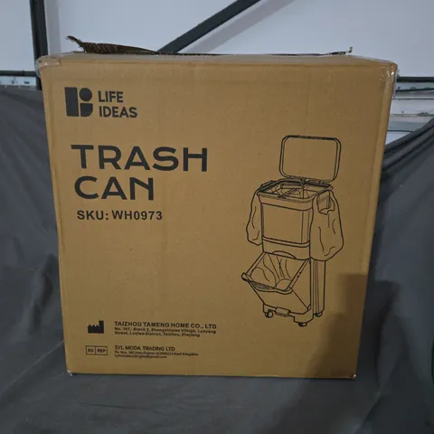 BOXED LIFE IDEAS TRASH CAN IN GREY 42X28.2X84CM