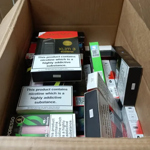 BOX OF APPROXIMATELY 30 ASSORTED ECIGS  INCLUDING VAPEROSSO AND OXVA