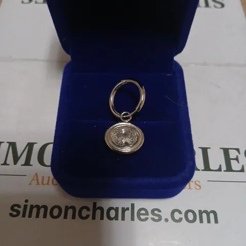 STEEL BY DIAMONIQUE DOUBLE BEZEL OVAL HOOP EARRING STAINLESS STEEL 