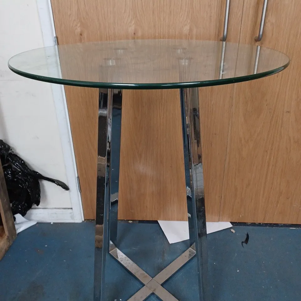 CAFÉ STYLE TABLE WITH GLASS TOP - COLLECTION ONLY