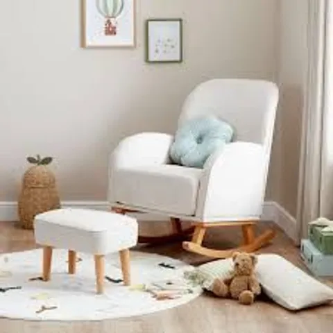 BOXED BABYMORE FREYA NURSING CHAIR WITH STOOL - CREAM (1 BOX)