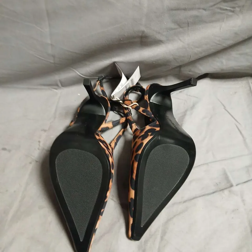 STRADIVARIUS LEOPARD PRINT HEELED SANDALS – SIZE EUR 37