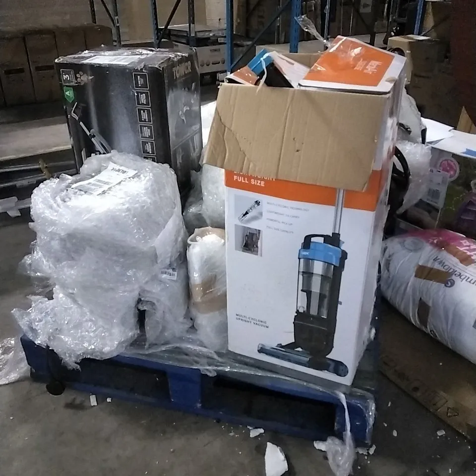 PALLET TO INCLUDE VAX MACHAIR,TOWER RXP 30PET BAGLESS PET VACUUM CLEANER AND OTHER ITEMS 