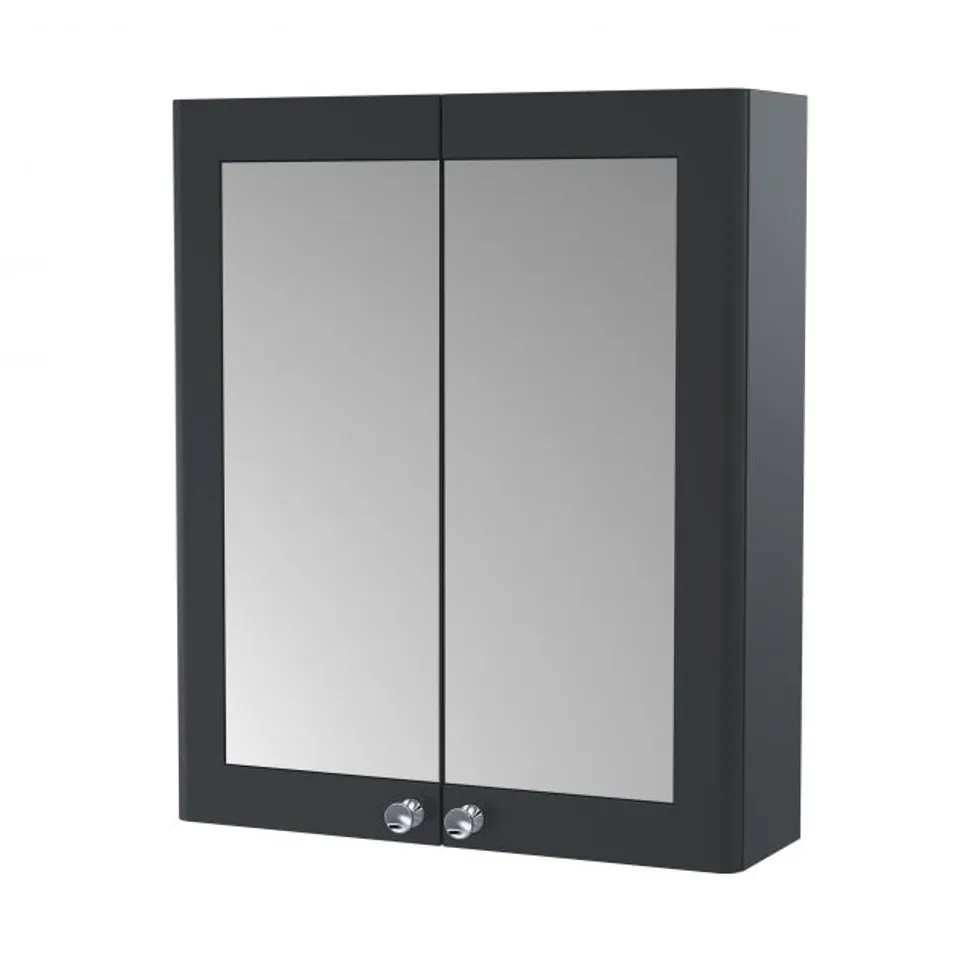 BOXED NUIE CLASSIQUE 600mm MIRROR CABINET, SOFT BLACK - CLA1417 (1 BOX)