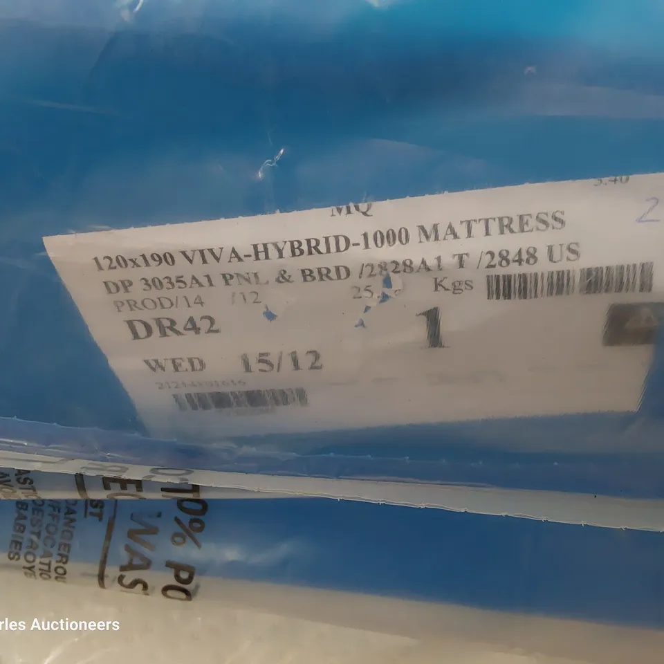 QUALITY BAGGED 4' SMALL DOUBLE VIVA HYBRID 1000 MATTRESS