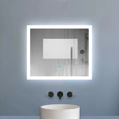 ILLUMINATED LED BATHROOM MIRROR WITH DEMISTER | SINGLE TOUCH SENSOR SWITCH