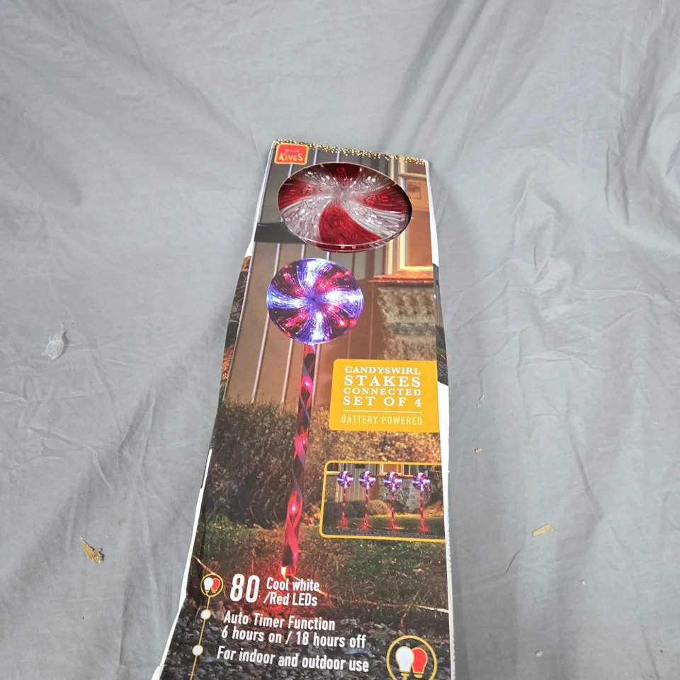 BOXED THREE KINGS LARGE CANDYSWIRL STAKE OUTDOOR CHRISTMAS PATHFINDERS