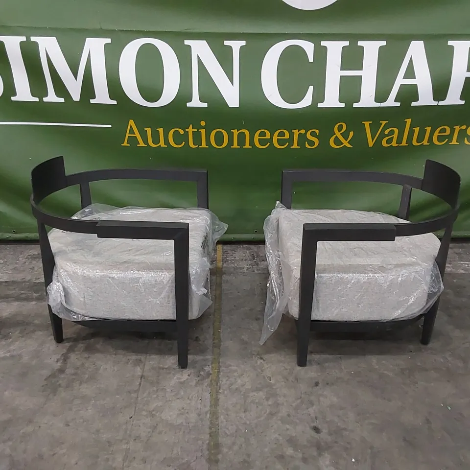 SET OF 2 DESIGNER METAL GARDEN CHAIRS WITH CUSHION