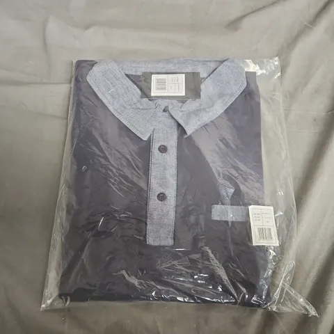 MEN'S NAVY POLO SHIRT WITH LIGHT BLUE COLLAR β UK 4XL (EU 4XL, US 3XL)
