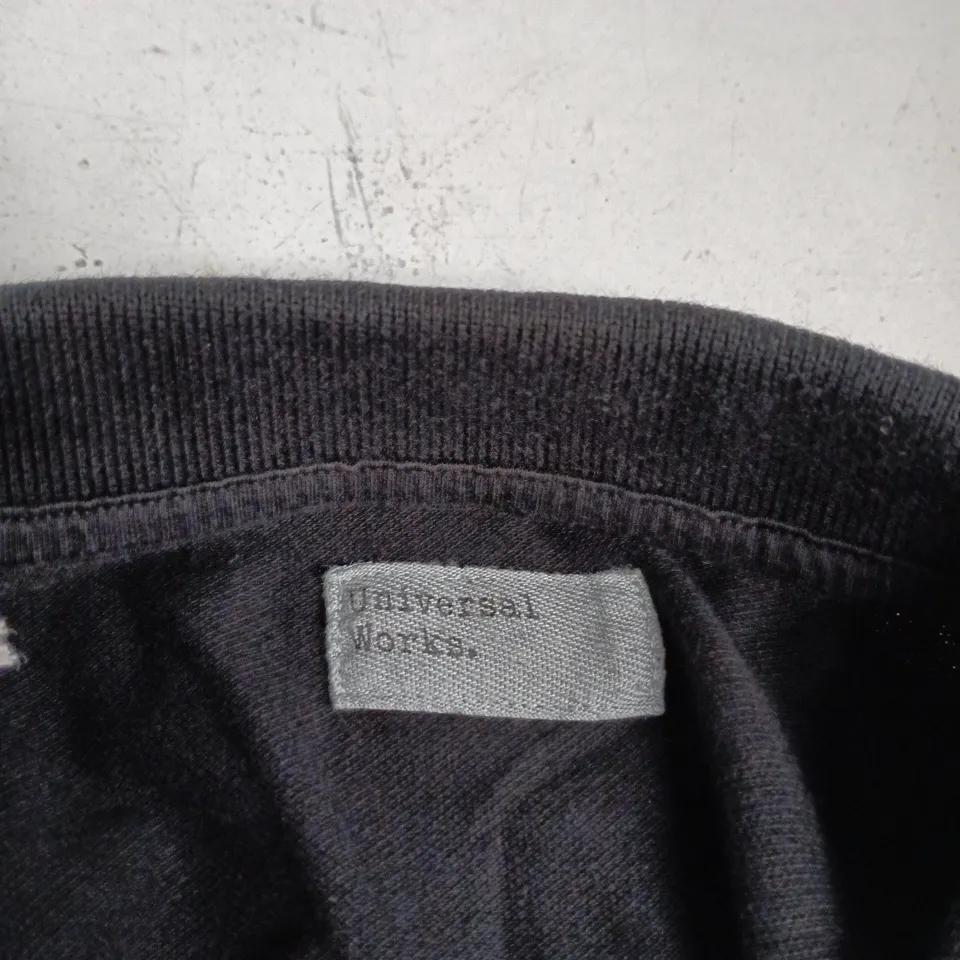 UNIVERSAL WORKS VACATION POLO PIQUET – BLACK – SIZE S