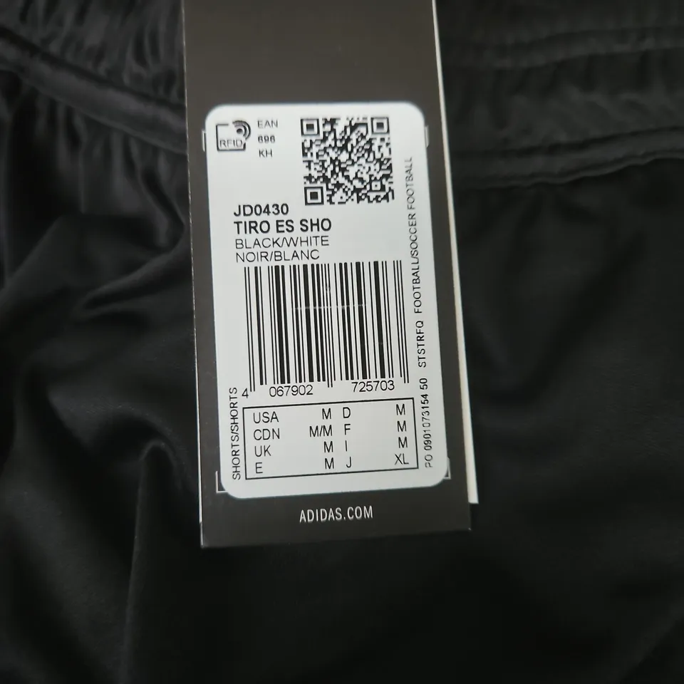 ADIDAS TIRO ES SHORTS BLACK/WHITE – UK M