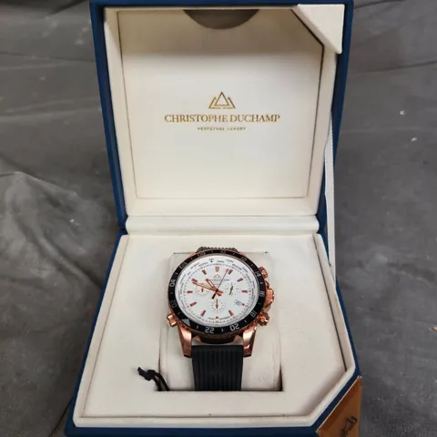 CHRISTOPHE DUCHAMP PERPETUAL LUXURY WRISTWATCH – ROSE GOLD, WHITE DIAL