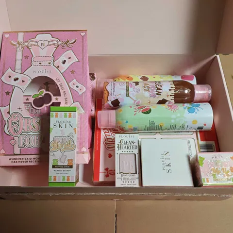 LOT OF 10 ASSORTED PLOUISE COSMETIC ITEMS TO INCLUDE POPPING SERUM, FACE SCRUB AND BODY FOAM
