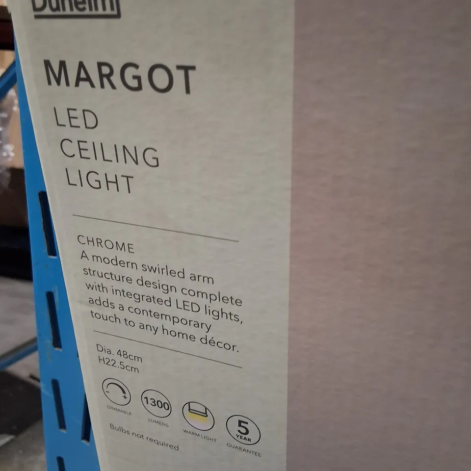 BOXED DUNELM MARGOT LED CEILING LIGHT – CHROME, INTEGRATED LED