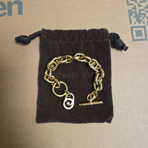 MICHAEL KORS GOLD TONE CHAIN DETAIL BRACELET WITH DUST BAG