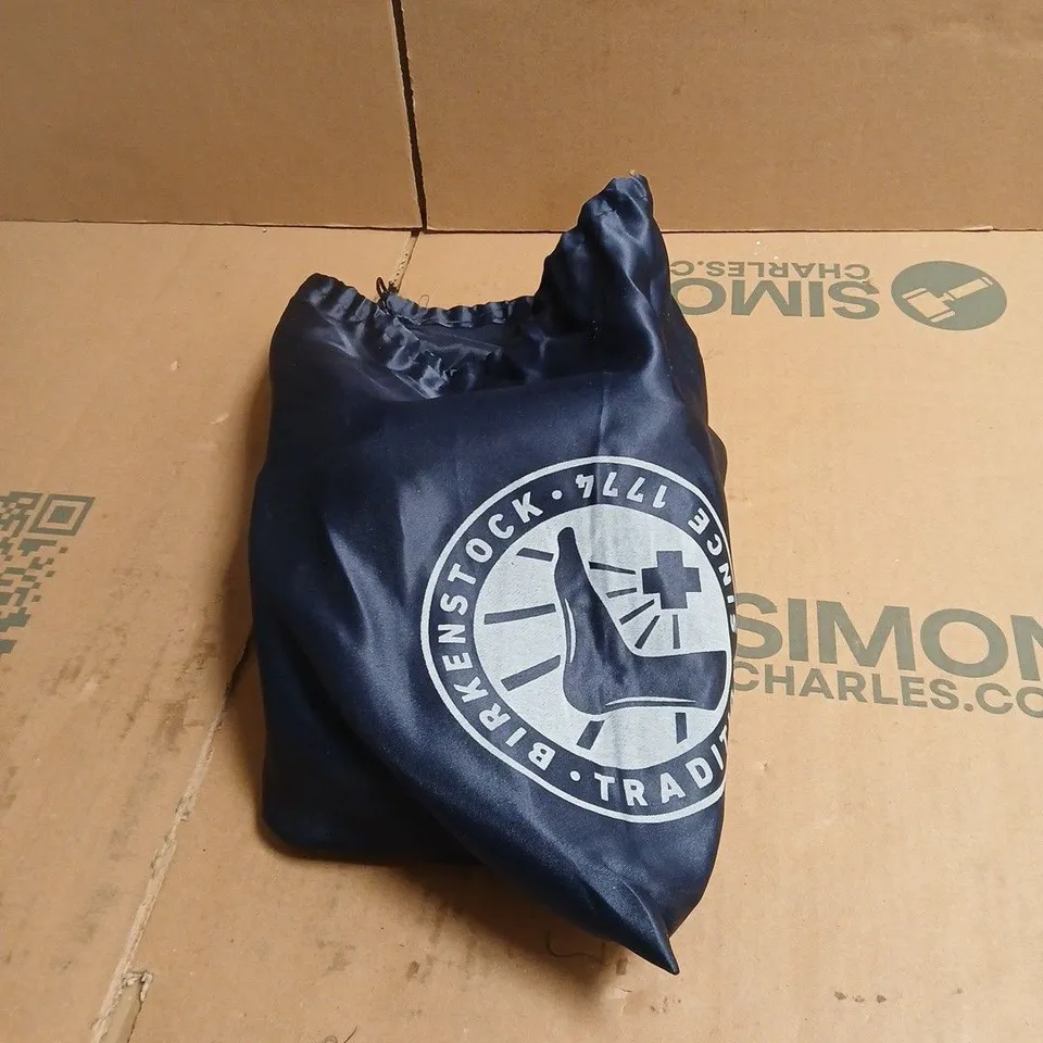 BIRKENSTOCK SUEDE SANDALS – GREY, BUCKLED STRAPS SIZE 37 BOXED WITH BLUE BRANDED BAG