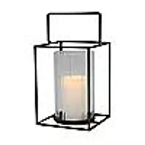K BY KELLY HOPPEN METAL LANTERN WITH FLAMELESS CANDLE