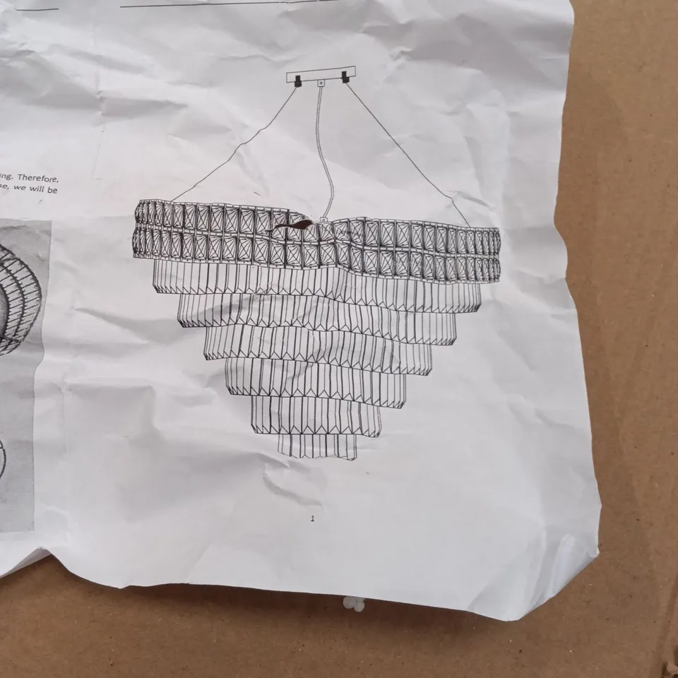 BOXED CHANDELIER LIGHT PENDANT (1 BOX)