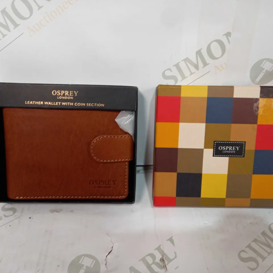 OSPREY BOXED LEATHER WALLET WITH COIN SECTION IN TAN 