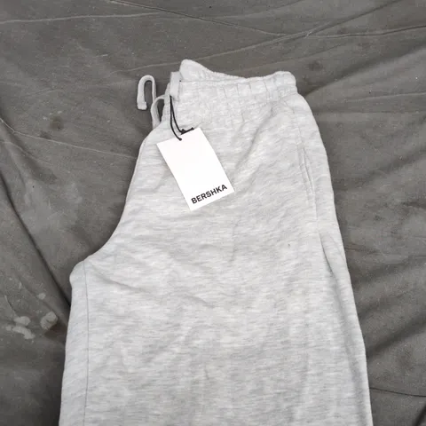 BERSHKA GREY MARL JOGGERS WITH DRAWSTRING WAIST – TAG ATTACHED - SIZE SMALL