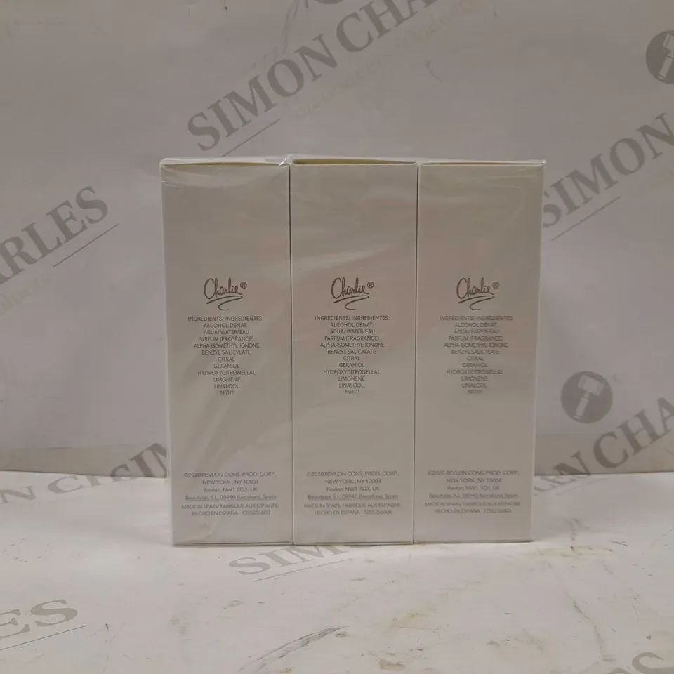 BOX OF APPROX 3 CHARLIE WHITE BY REVLON EDT SPRAY 100ML