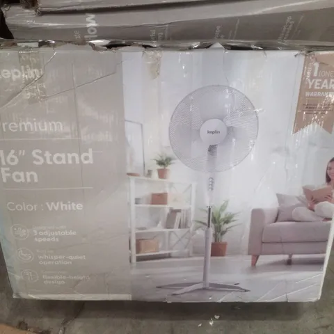 BOXED KEPLIN PREMIUM 16" STAND FAN - WHITE