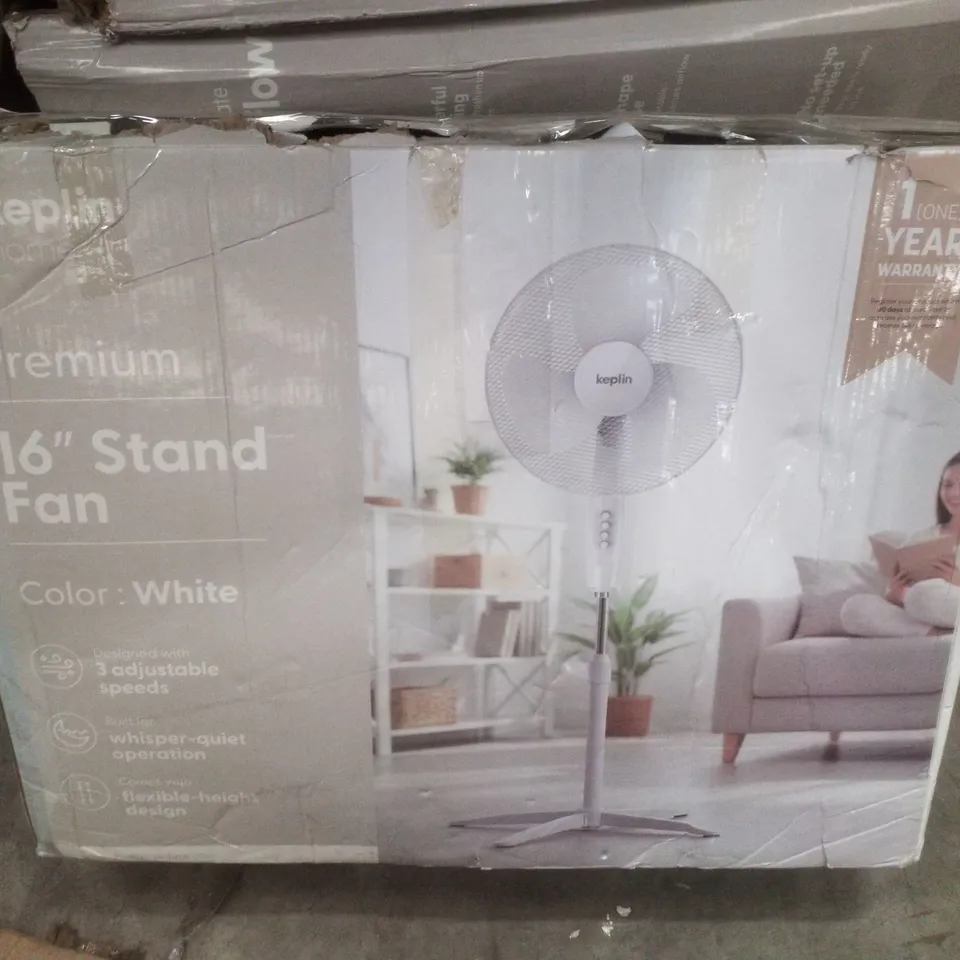 BOXED KEPLIN PREMIUM 16" STAND FAN - WHITE