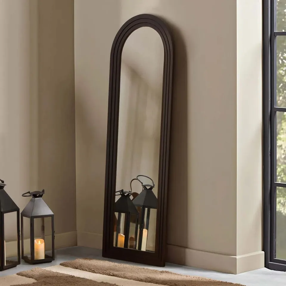 BOXED DUSK LENNON ARCHED FULL LENGTH MIRROR - WALNUT (1 BOX)