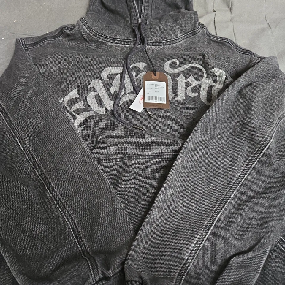 MENS DEATH RIDER DENIM POUCH HOODIE SIZE M 