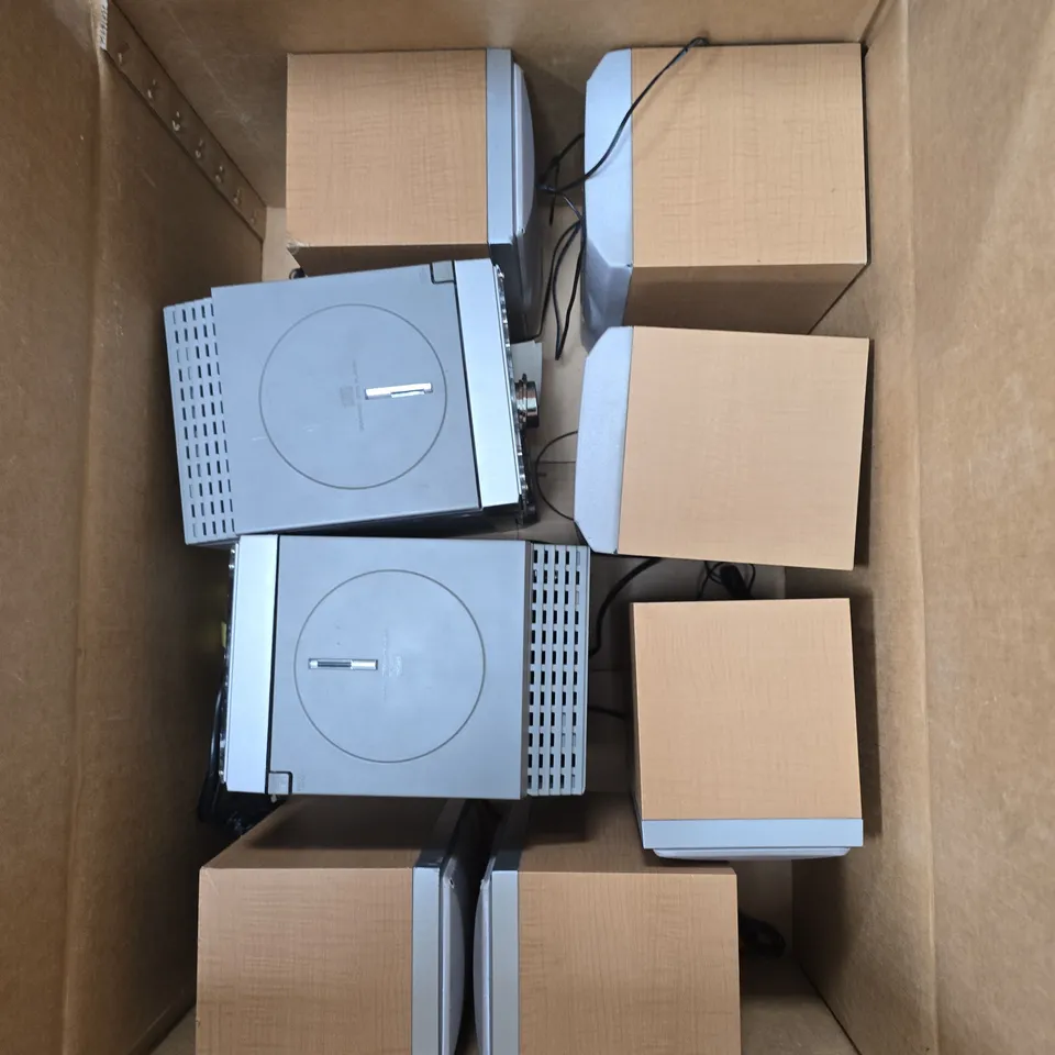 BOX OF 2 SHARP HI‑FI SYSTEM WITH SIX SPEAKERS – MODEL UNKNOWN - COLLECTION ONLY 
