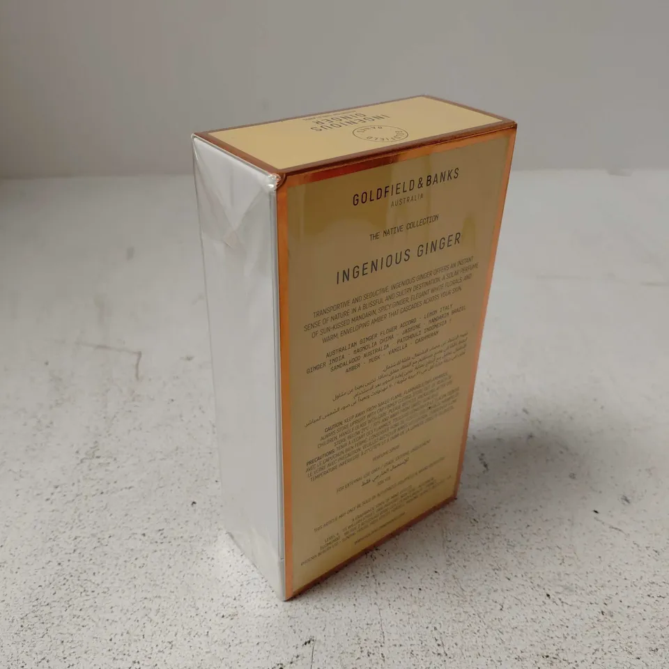 BOXED AND SEALED INGENIOUS GINGER GOLDFIELD AND BANKS AUSTRAILIA EAU DE PARFUM 100ML